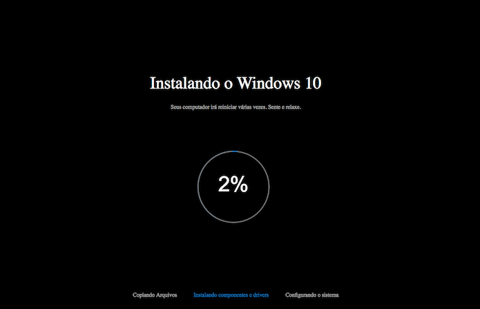 Tela de atualização falsa do Windows 10 (Foto: Reprodução/Marvin Costa)