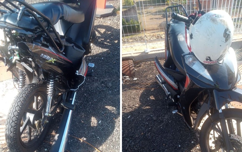 Conforme o BO, a motocicleta de Juliana estava sem placas — Foto: Luiz Magesto /TV TEM