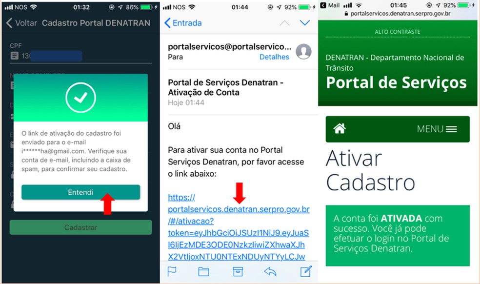 Vá ao seu e-mail para confirmar o cadastro no aplicativo  — Foto: Reprodução/ Isabella Rocha