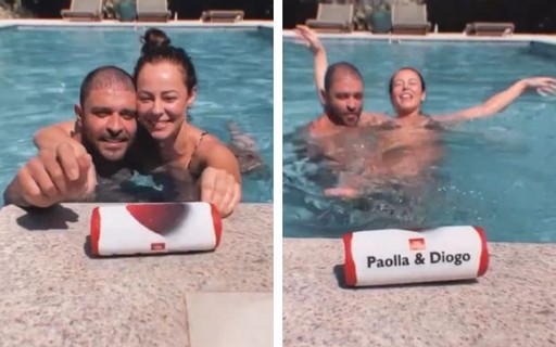 Paolla Oliveira e Diogo Nogueira curtem dia quente em piscina