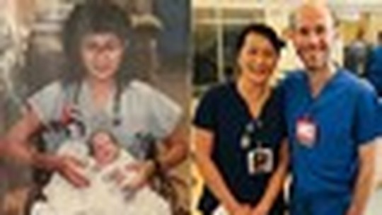 Depois de 28 anos, enfermeira reencontra bebê prematuro e agora os dois são colegas de trabalho
