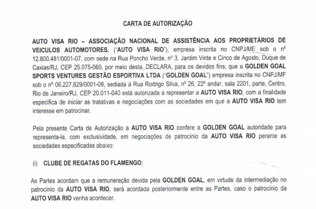 Flamengo desmente patrocínio da Auto Visa Rio. Mas a empresa confirma ...