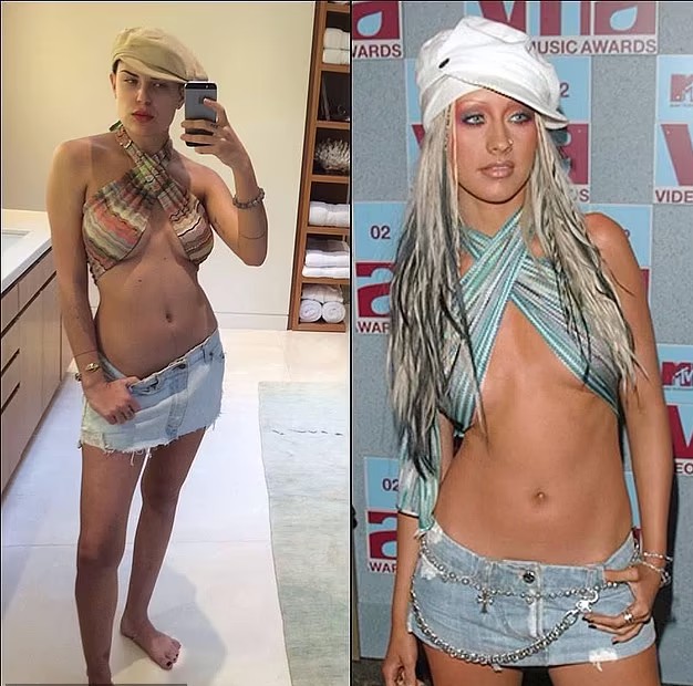 Tallulah, filha de Demi Moore e Bruce Willis, se inspira em Christina Aguilera   (Foto: Reprodução/ Instagram)