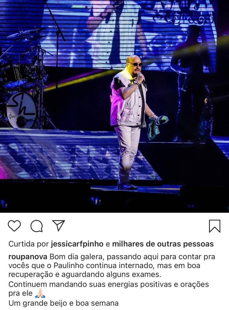 Comunicado sobre estado de saúde de Paulinho (Foto: Reprodução/Instagram)