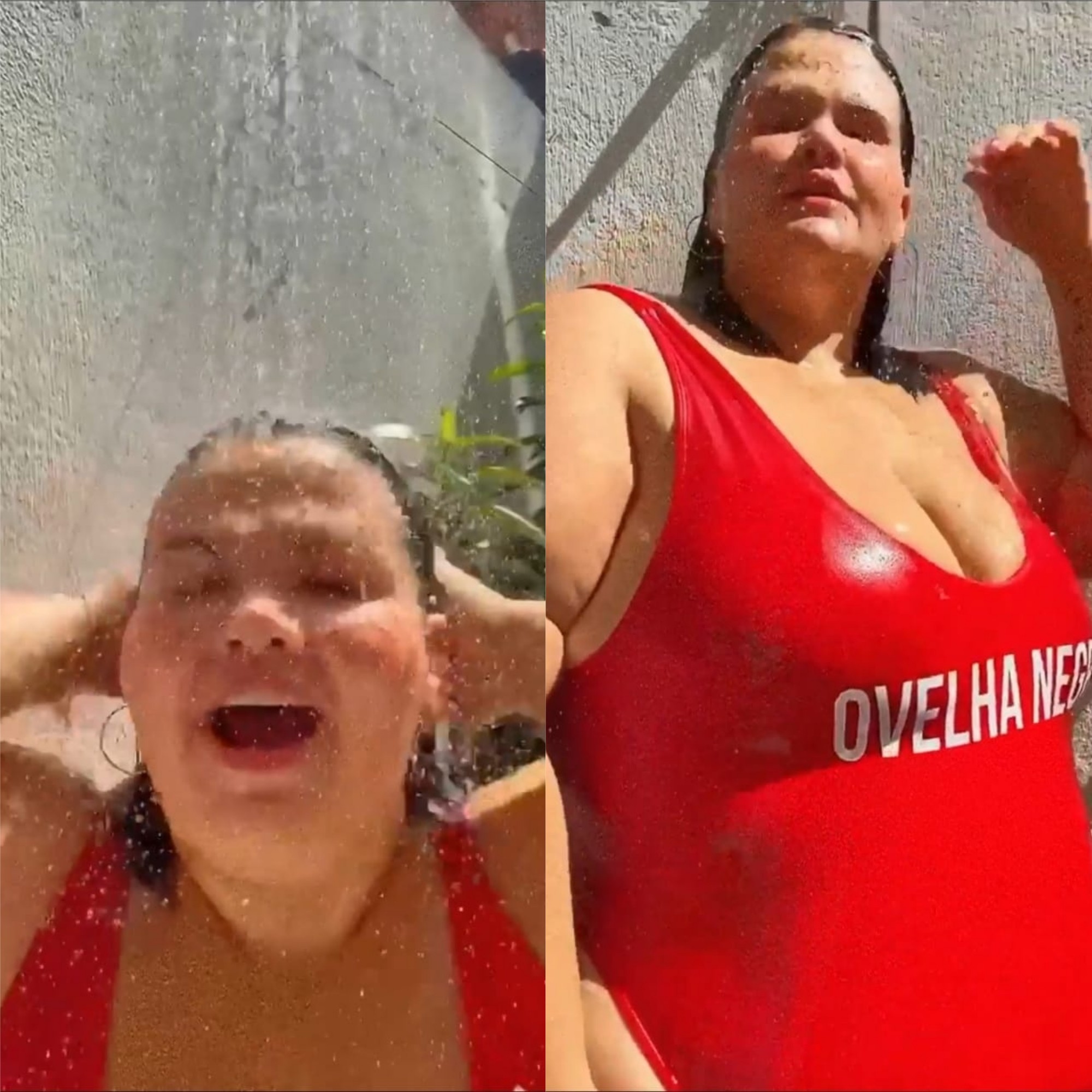 Thais Carla toma ducha refrescante (Foto: Reprodução/Instagram)