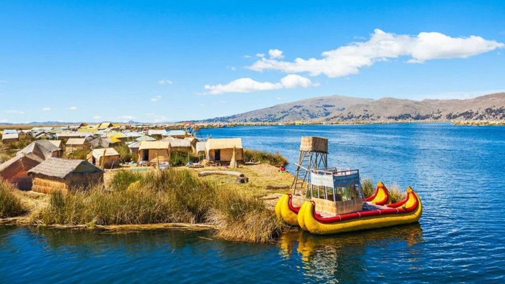 Lago Titicaca, na fronteira da Bolívia com o Peru — Foto: GETTY IMAGES