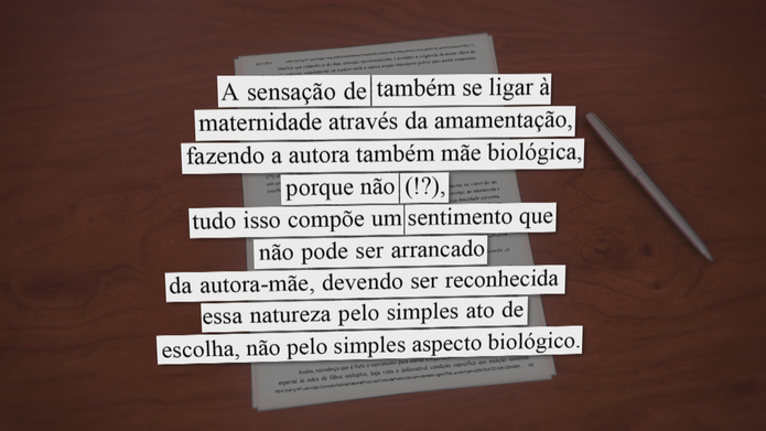 Trecho de decisão que deu licença-maternidade a Tainá Argolo (Foto: TV Globo/Reprodução)