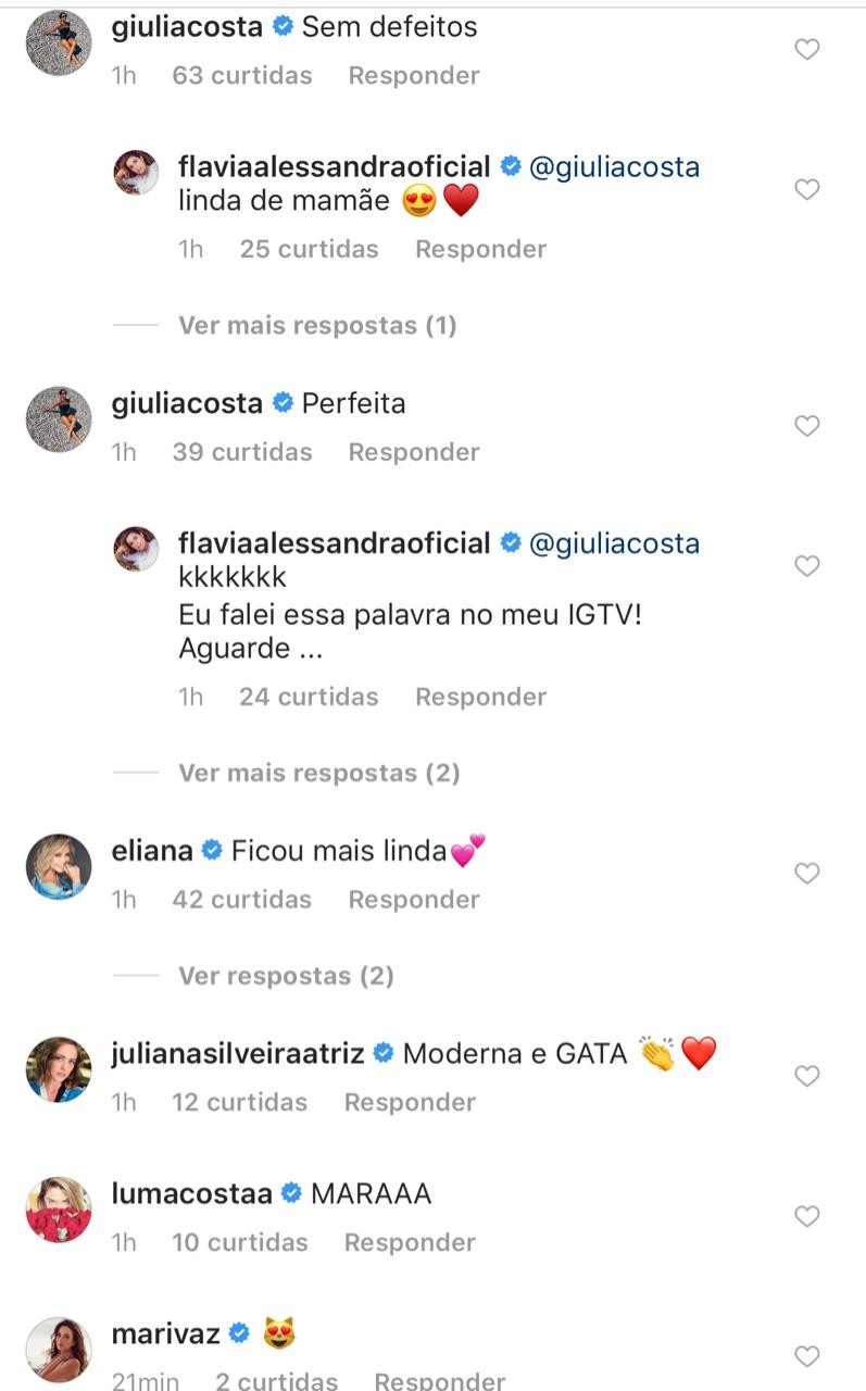 Flávia Alessandra rercebe elogios por novo visual (Foto: reprodução/Instagram)