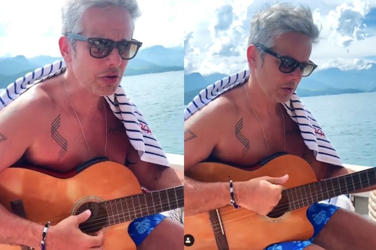 Otaviano Costa toca violão (Foto: Reprodução/Instagram)