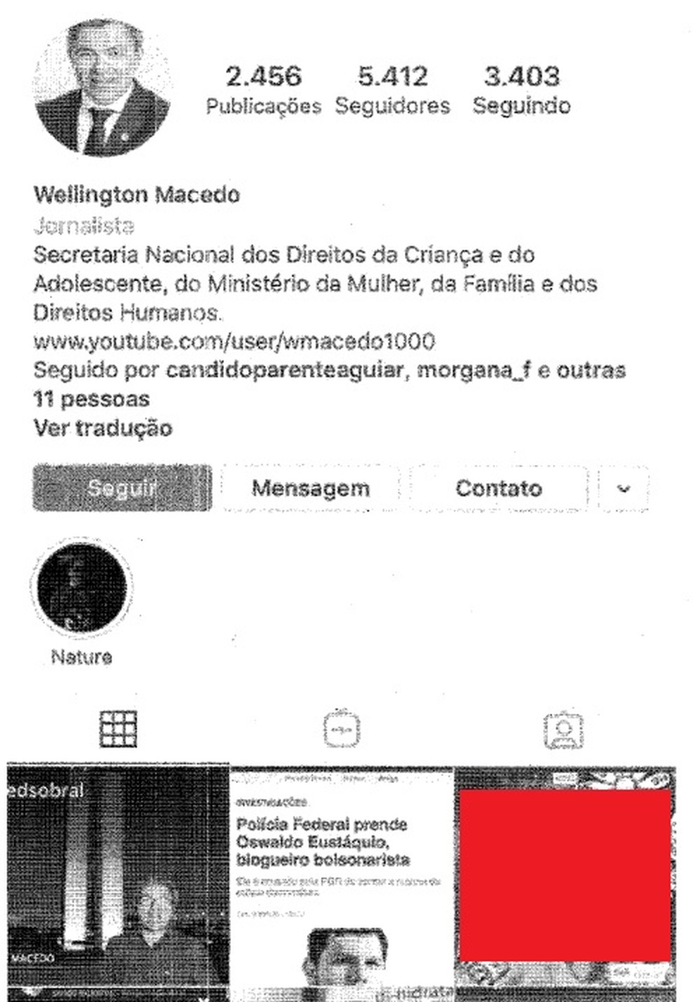 Conforme den&uacute;ncia, Wellington Macedo postou em suas redes sociais v&iacute;deo com cenas de abusivo infantil &mdash; Foto: Reprodu&ccedil;&atilde;o