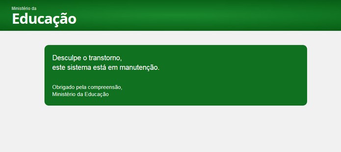Site do Sisu apresenta instabilidade.