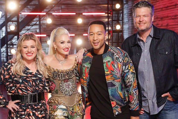 Técnicos do The Voice - Temporada 17: Kelly Clarkson, Gwen Stefani, Blake Shelton e John Legend (Foto: Divulgação)