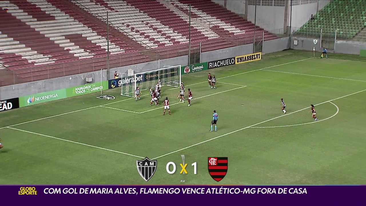 Com gol de Maria Alves, Flamengo vence o Atlético-MG fora de casa no Brasileirão Feminino