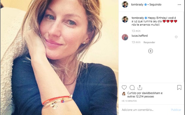 David Beckham curte post de Tom Brady parabenizando Gisele Bündchen (Foto: Reprodução / Instagram)