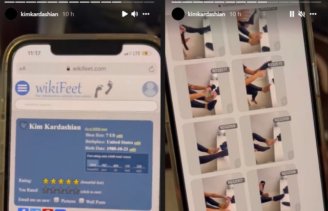 Kim Kardashian descobre site dedicado aos seus pés (Foto: Reprodução/Instagram)