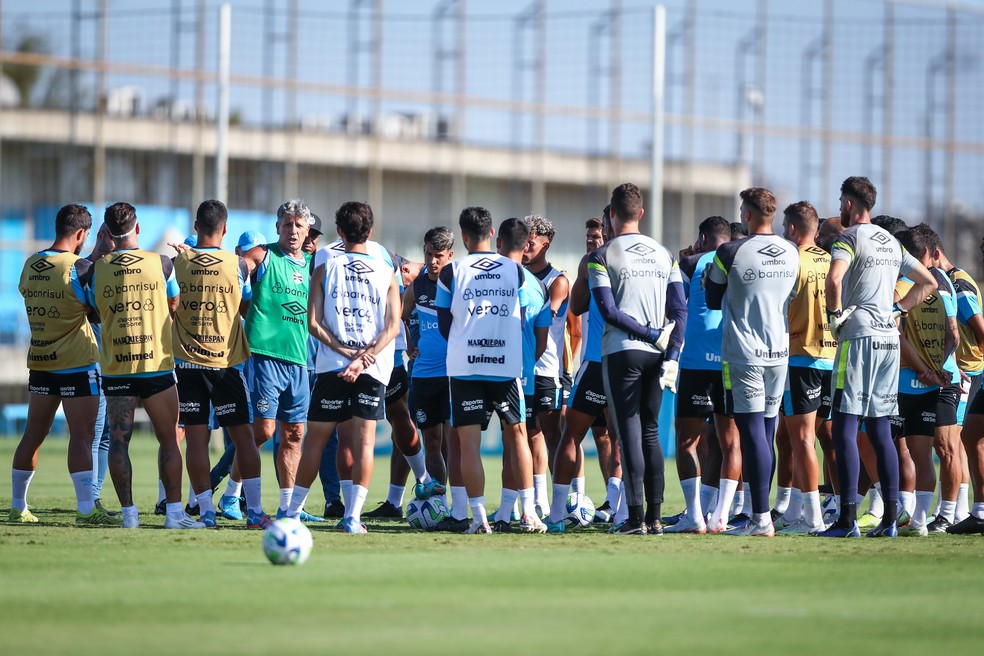 Elenco do Grêmio passou por reformulação para 2023 — Foto: Lucas Uebel/Grêmio