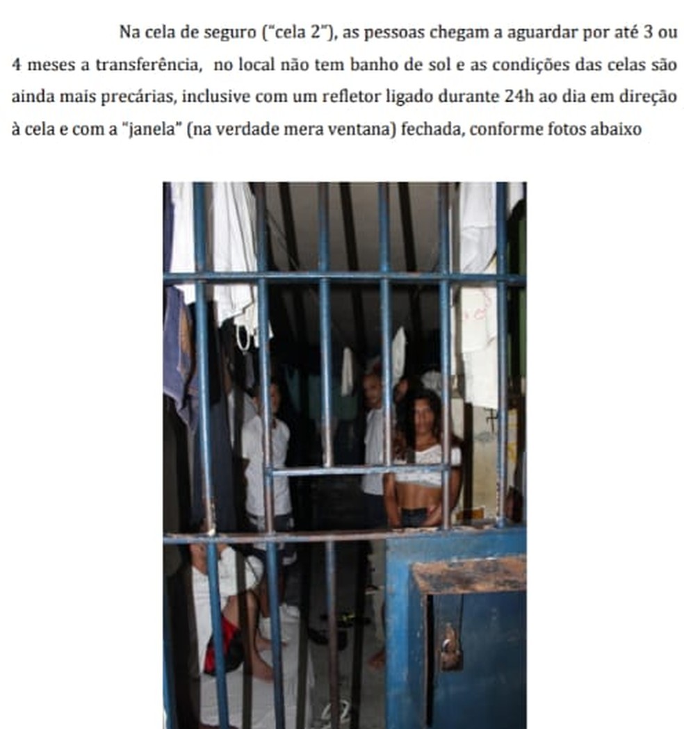 Cela de presos de seguro no CDP de Pinheiros, na Zona Oeste da Capital, sem ventilação — Foto: Reprodução