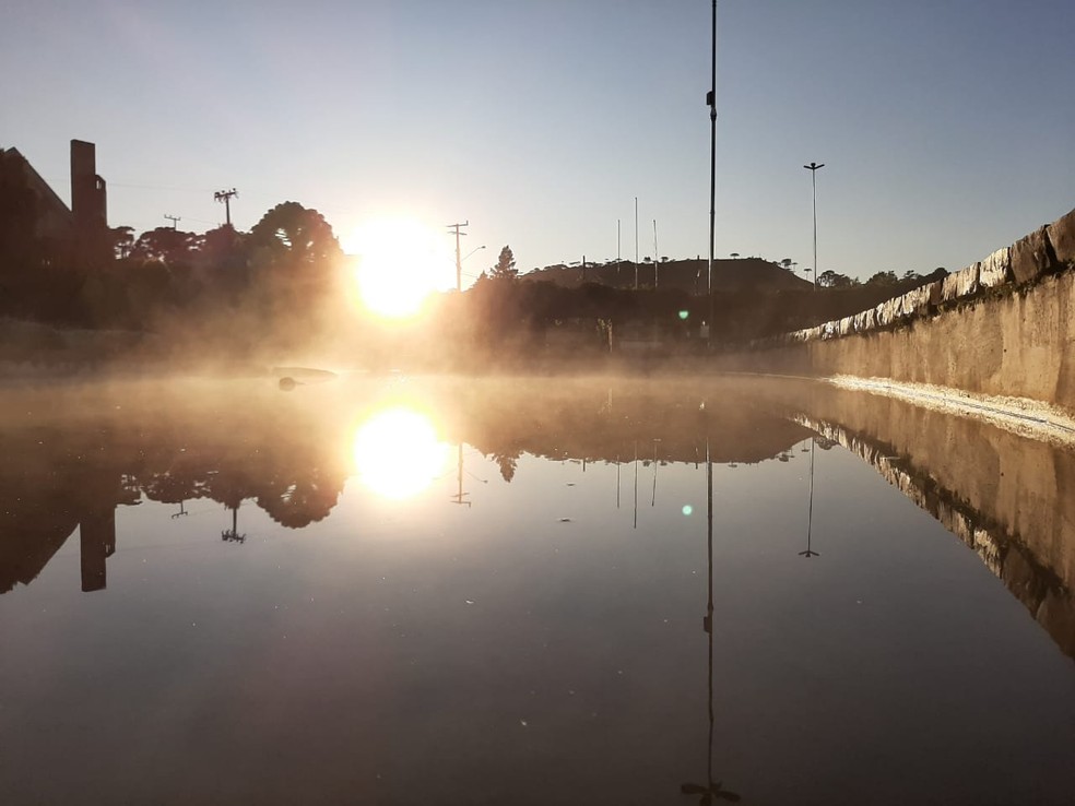 Serra catarinense amanheceu com frio nesta quinta-feira — Foto: João Marcelo Macedo/Arquivo pessoal