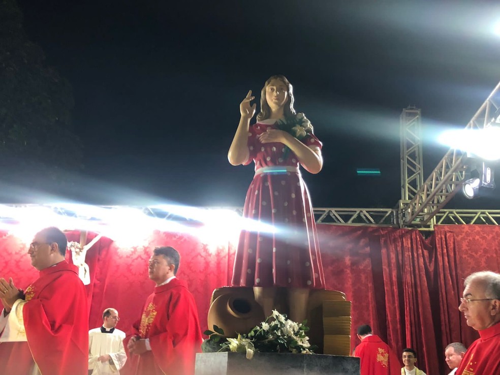 Imagem de Menina Benigna, nova beata declarada no Ceará, chega a Santana do Cariri, terra natal da mártir. — Foto: Divulgação/Diocese do Crato