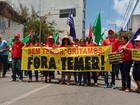 Manifestantes fazem ato contra Temer em Maceió nesta quinta-feira