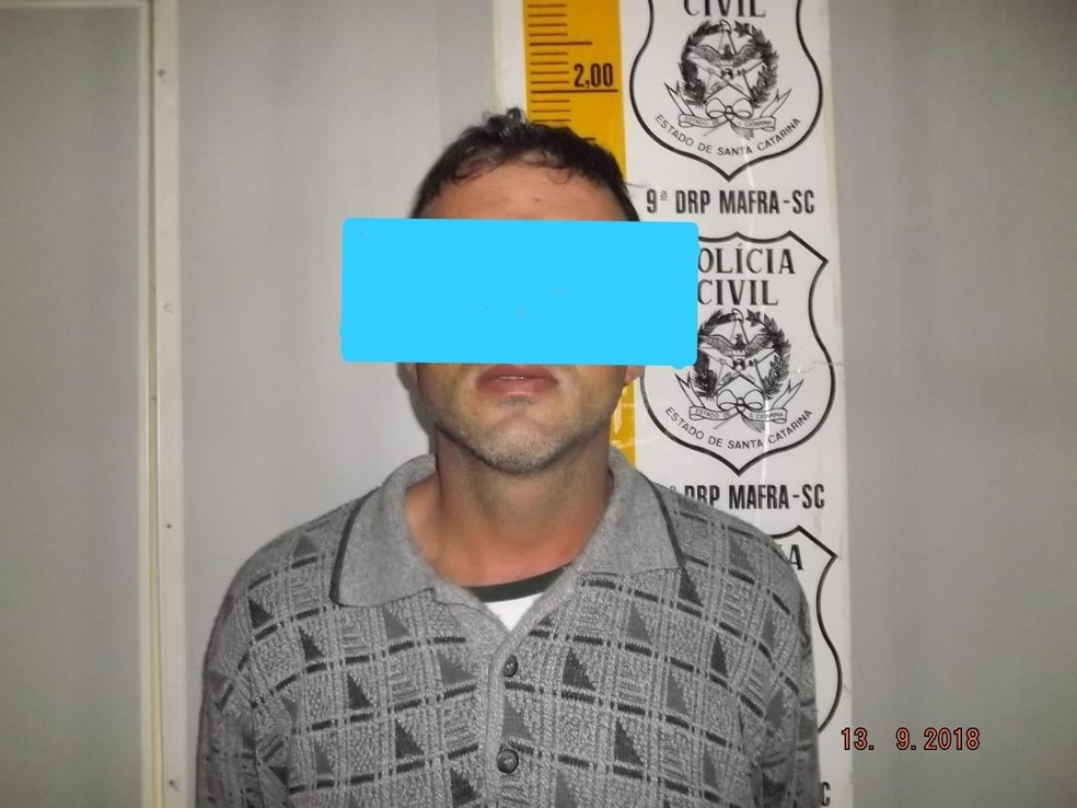 Suspeito foi preso pela Polícia Civil de Mafra — Foto: Polícia Civil/Divulgação