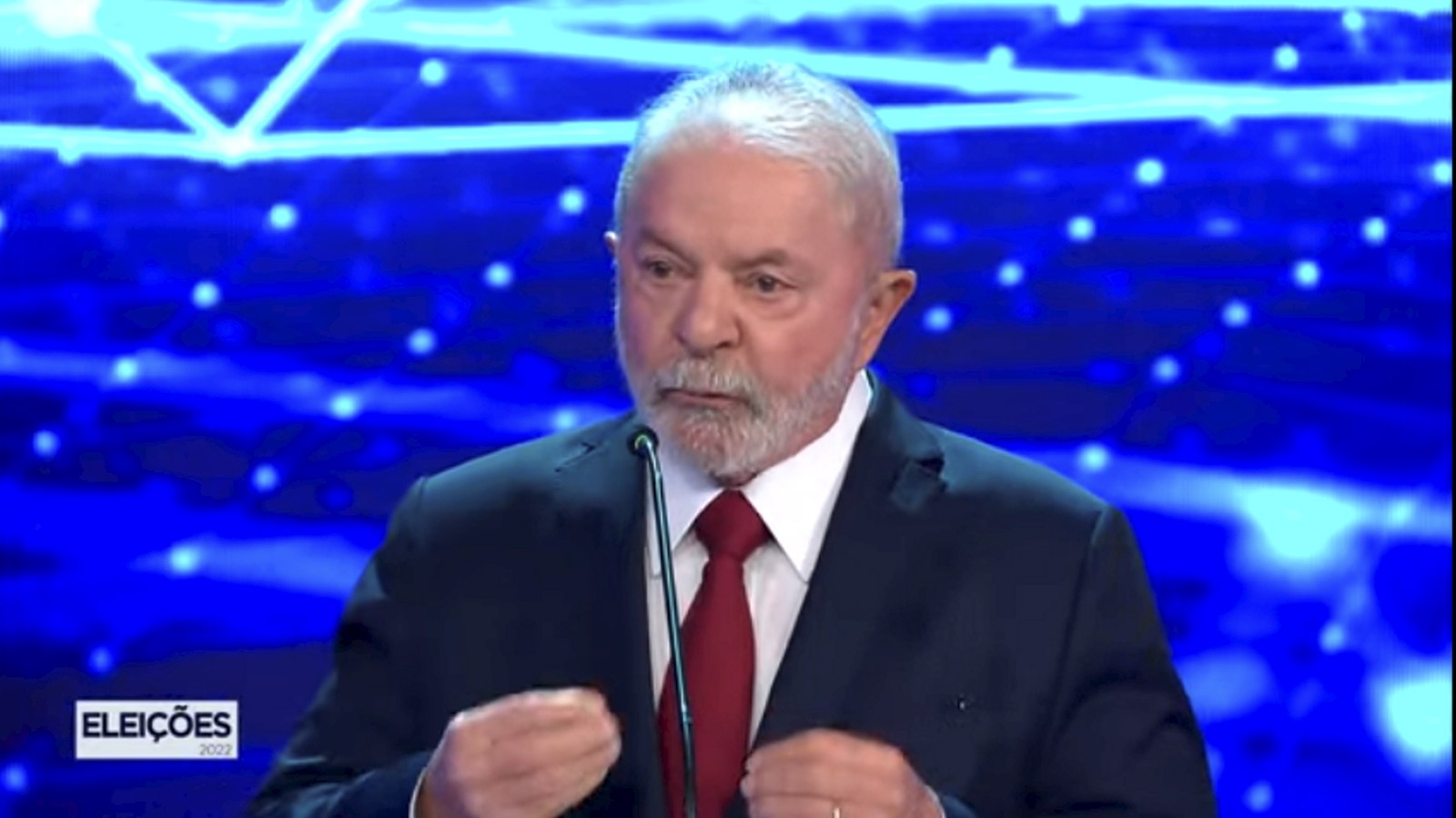 Lula no debate com candidatos à presidência na TV Band — Foto: Reprodução
