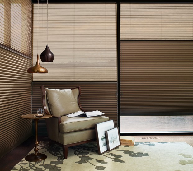 As diferentes texturas da cortina Duette® oferecem vários níveis de filtragem de luz (Foto: Divulgação)
