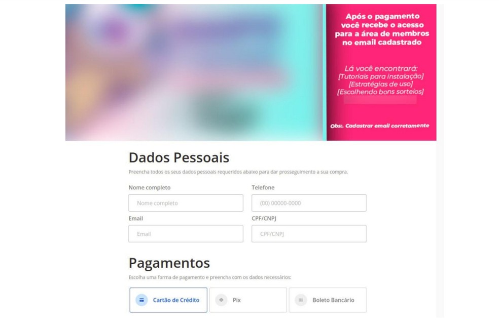 Captura de tela de sites fraudulento oferecendo supostos prêmios em Pix mediante compra — Foto: Divulgação/PSafe