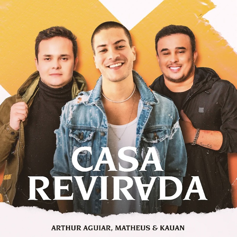 Capa do single 'Casa revirada', de Arthur Aguiar com Matheus & Kauan — Foto: Divulgação
