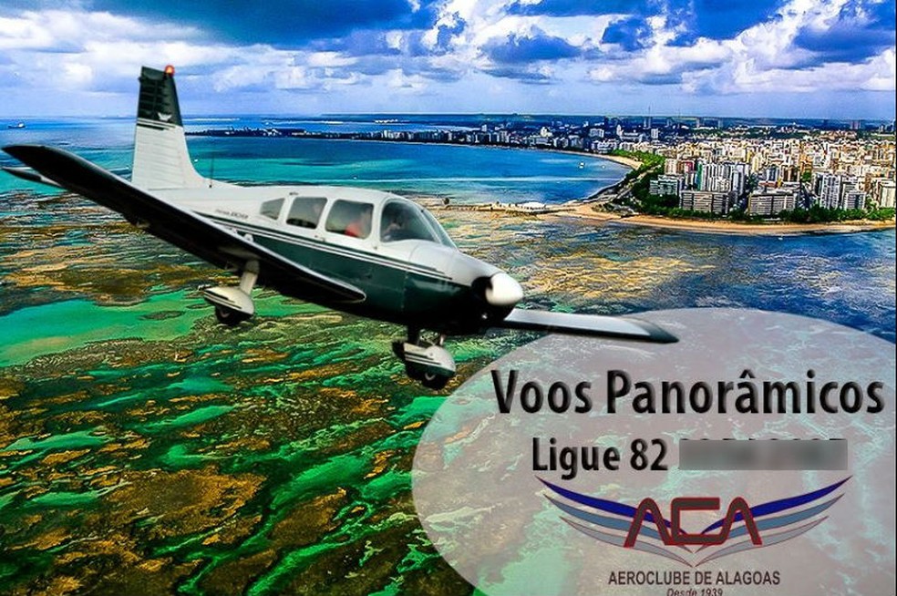 Aeroclube de Alagoas fazia voos panorâmicos com avião que levava Gabriel Diniz no dia do acidente — Foto: Reprodução/Facebook
