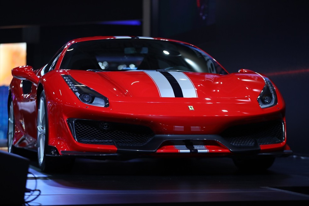 Ferrari 488 Pista no SalÃ£o do AutomÃ³vel 2018  â€” Foto: Fabio Tito/G1