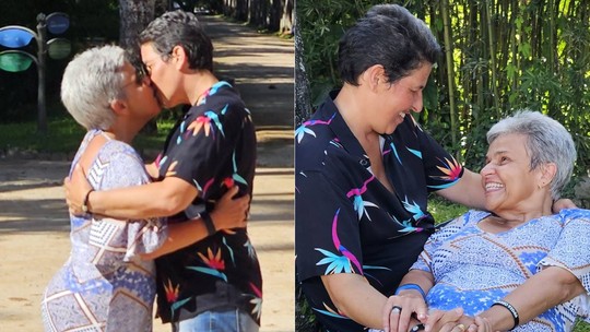 Claudia Rodrigues e a namorada trocam beijos em passeio romântico no Rio