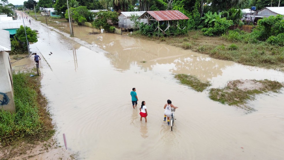  Enchente atingiu cerca de 60% do município do Jordão — Foto: Asscom/Prefeitura