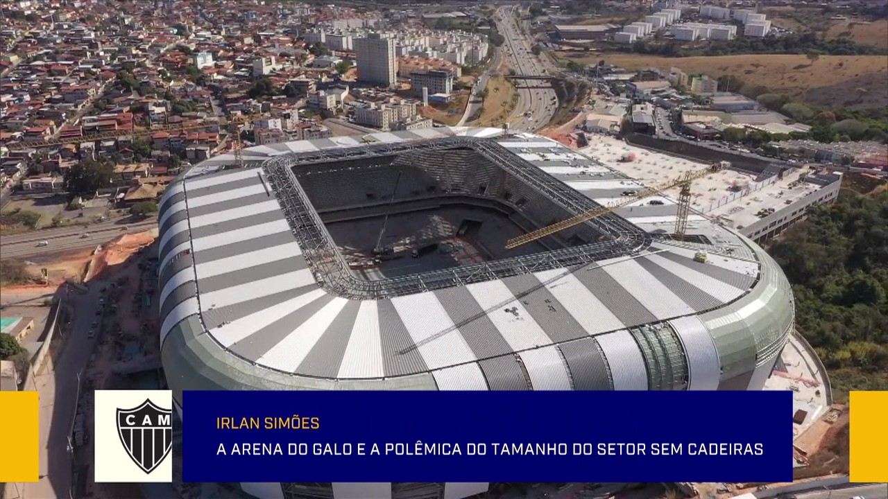 Arena do Galo tem polêmica por tamanho do setor sem cadeiras no estádio