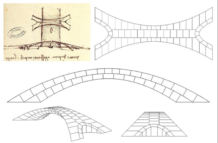 Projeto da ponte desenvolvido por Leonardo da Vinci (Foto: Divulgação)