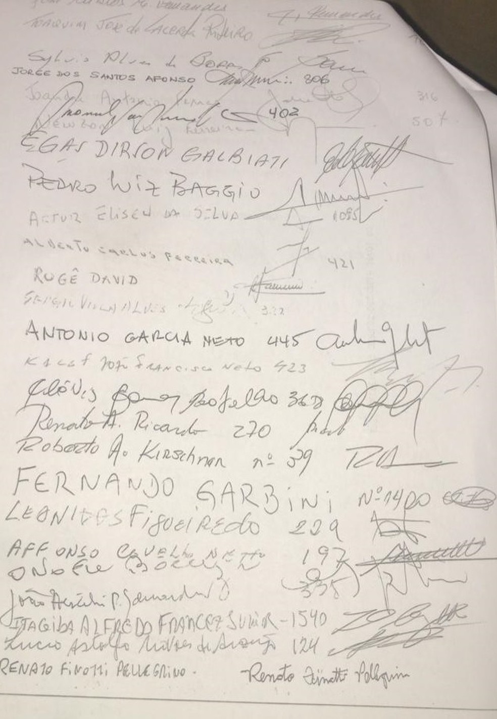 Assinaturas de conselheiros no pedido de impeachment do presidente Leco, do São Paulo — Foto: GloboEsporte.com