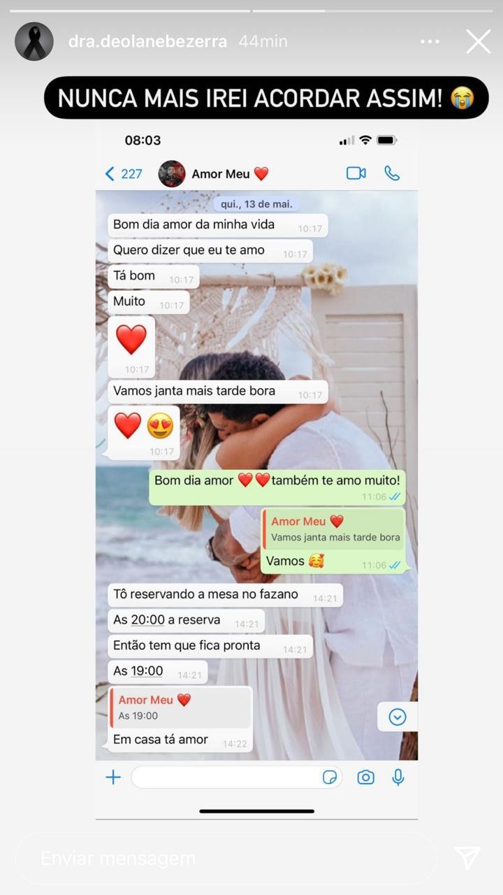 Deolane Bezerra compartilha mensagem trocada com MC Kevin (Foto: Reprodução/Instagram)
