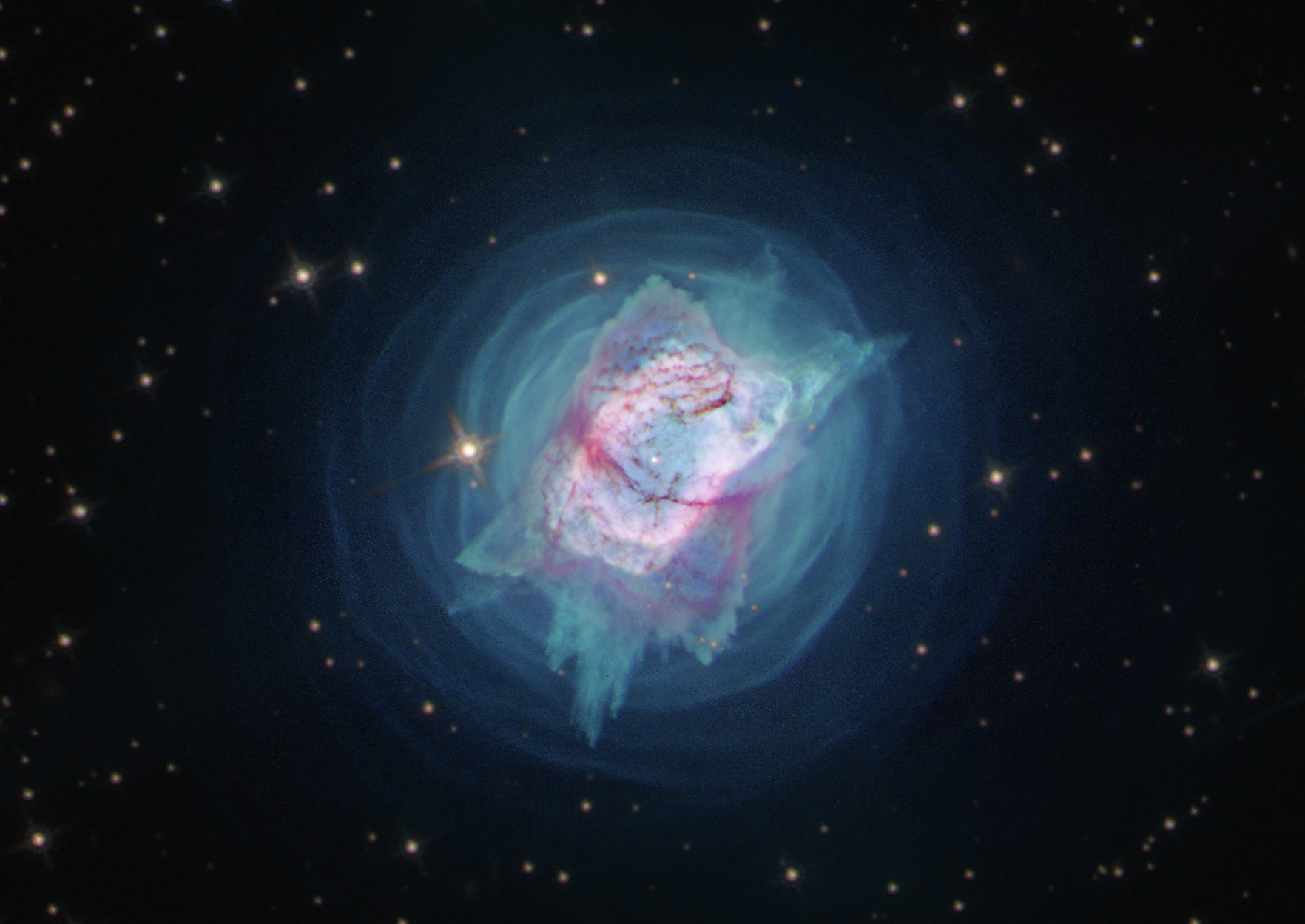 Nebulosa NGC 7027 em registro do Telescópio Hubble (Foto: NASA, ESA and J. Kastner (RIT))
