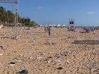Mais de 100 t de lixo são recolhidas da orla de João Pessoa no fim do ano