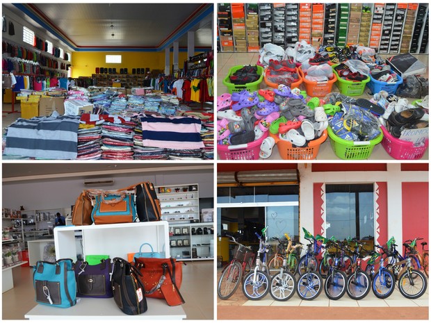 Lojas em Lethem possui variedades em mercadorias (Foto: Valéria Oliveira/G1)
