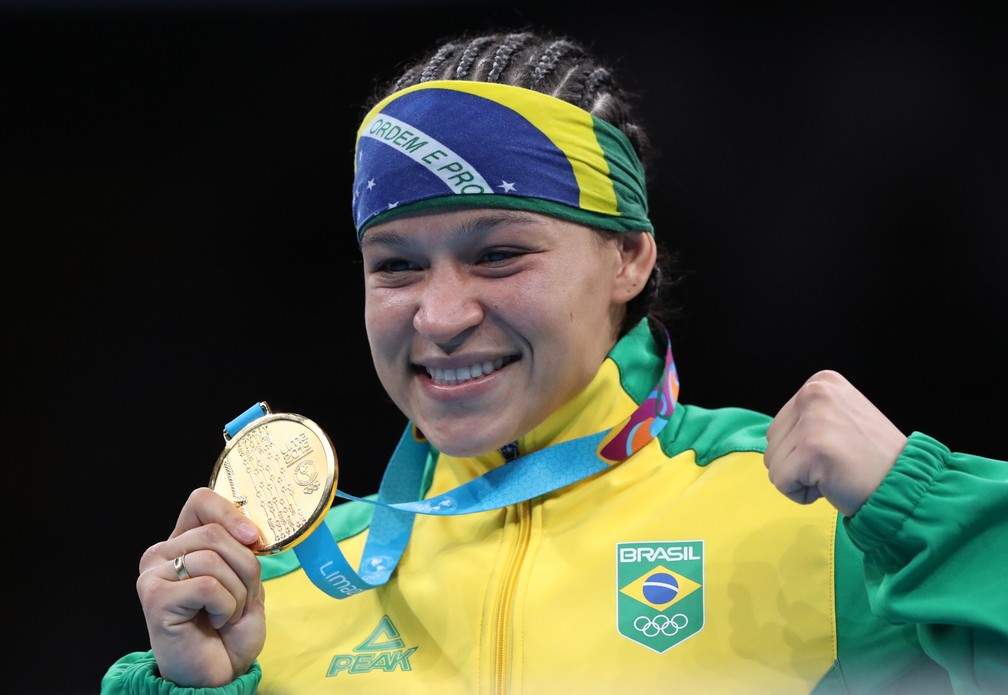 Beatriz Ferreira, a Bia, é ouro no boxe dos Jogos Pan-Americanos de Lima — Foto: Ivan Alvarado/Reuters