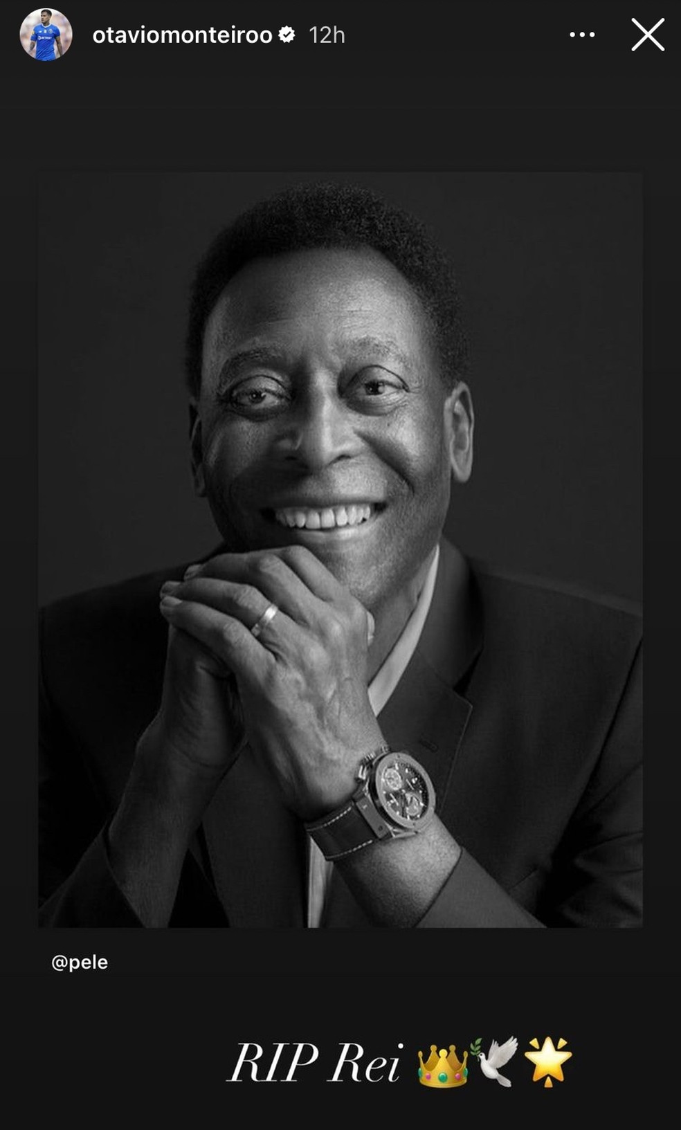 Otávio Monteiro homenageia Pelé — Foto: Reprodução / Redes sociais