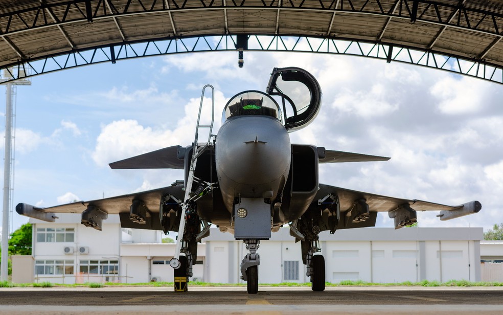 Caça Gripen F-39, produzido pela Saab para a Força Aérea Brasileira — Foto: Divulgação/Saab