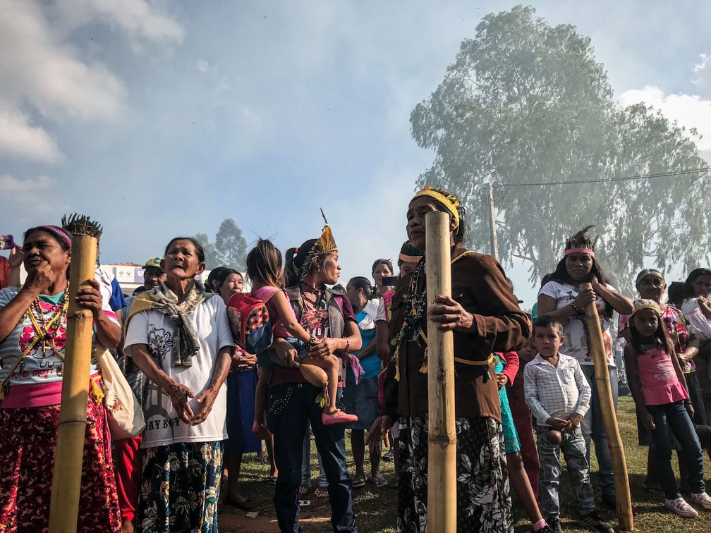 Mulheres indígenas denunciam o acesso inveficaz à Lei Maria da Penha.  — Foto: Eric Marky Terena/Mídia Índia