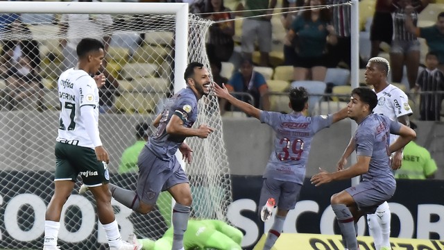 Yago comemora gol da vitória do Fluminense sobre o Palmeiras
