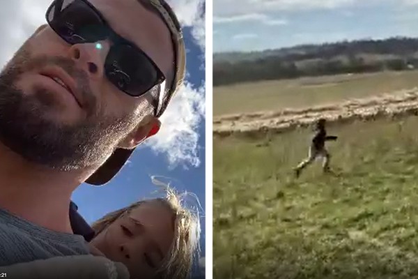 Chris Hemsworth deixa seus filhos se distraírem correndo atrás de rebanhos de ovelhas (Foto: Reprodução / Instagram)