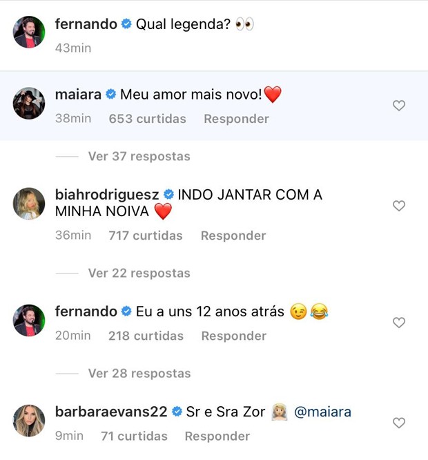 Famosos comentam no Instagram de Fernando (Foto: Reprodução / Instagram)