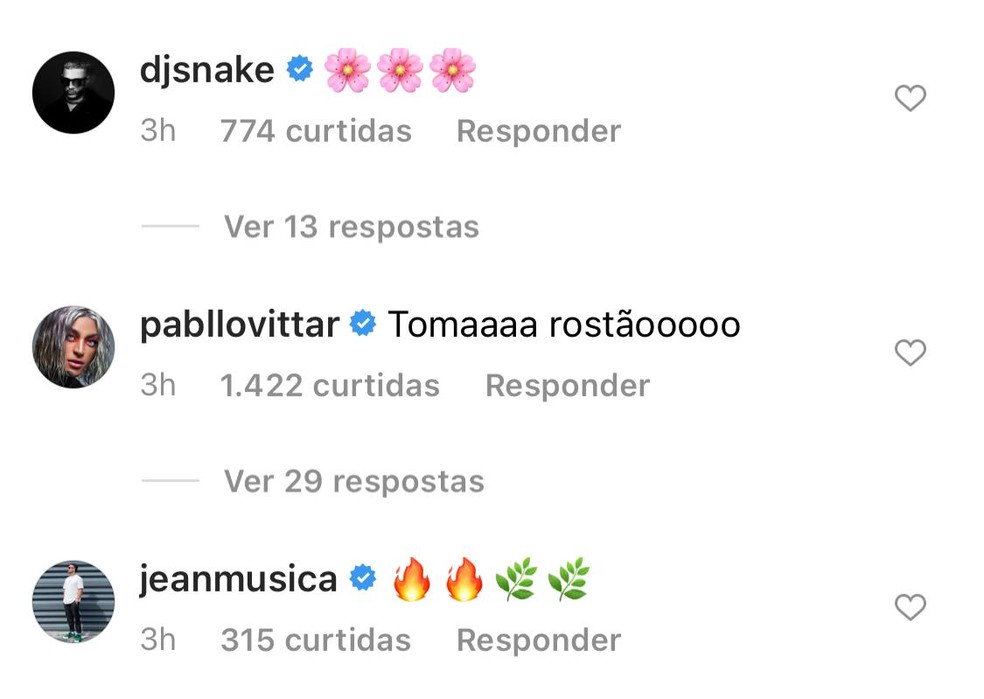 Famosos celebram entrevista de Anitta em revista americana — Foto: Reprodução do Instagram