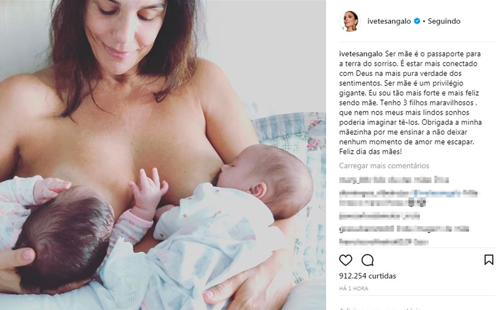 Ivete Sangalo faz post emocionado no Dia das Mães (Foto: Reprodução / Instagram)