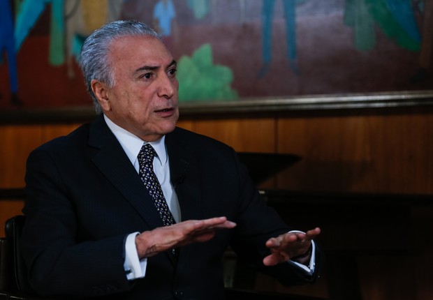 O presidente Michel Temer (PMDB) concede entrevista ao apresentador Ratinho (Foto: Marcos Corrêa / PR)